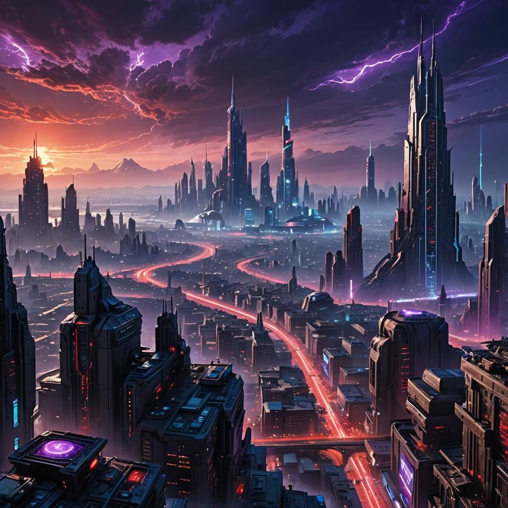 Alien World Divided: Magical and High-Tech Metropolis