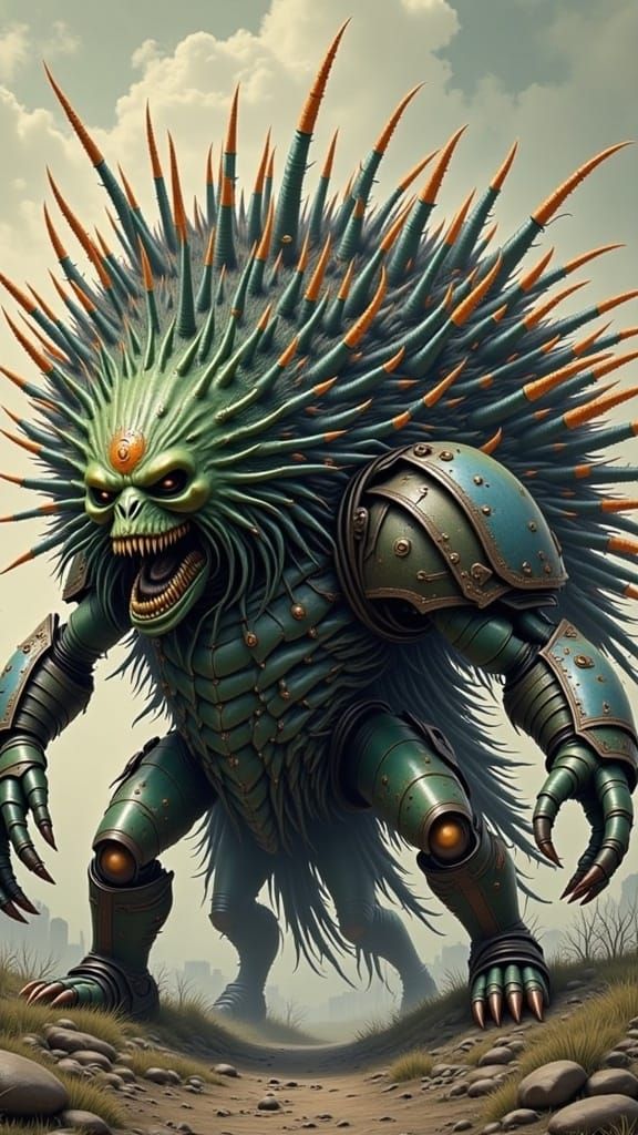 Cyberpunk War Machine with Oversized Cannons