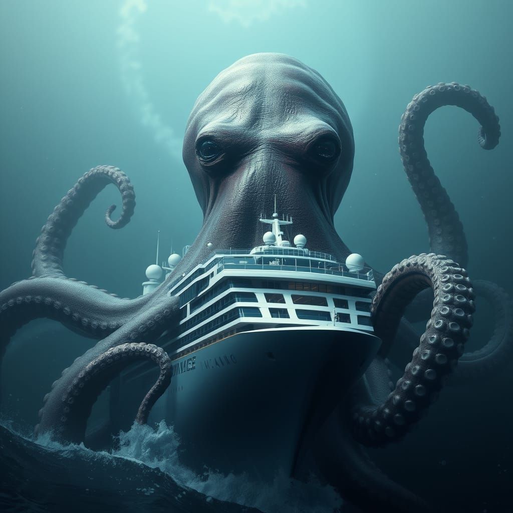 Giant Octopus Attacks Cruise Ship in Hyperrealistic 3D