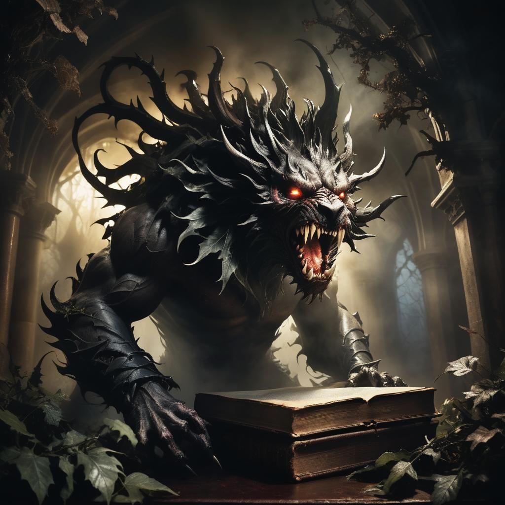 Gothic Surrealism: Snarling Beast in a Nightmare