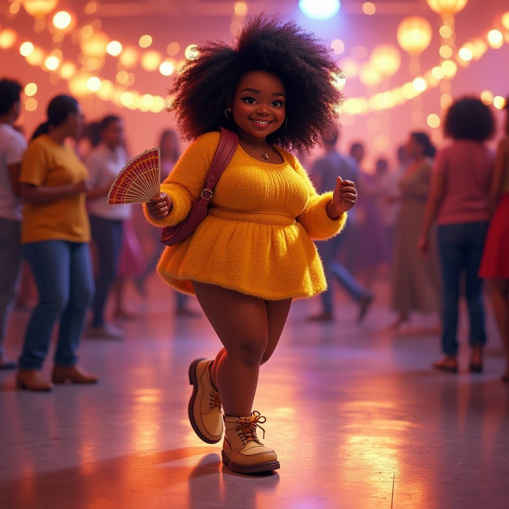 Festive Portrait of Smiling Teen in Pixar Style