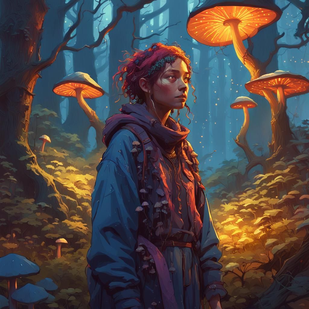 Melody in Mystical Forest: Digital Fantasy Art