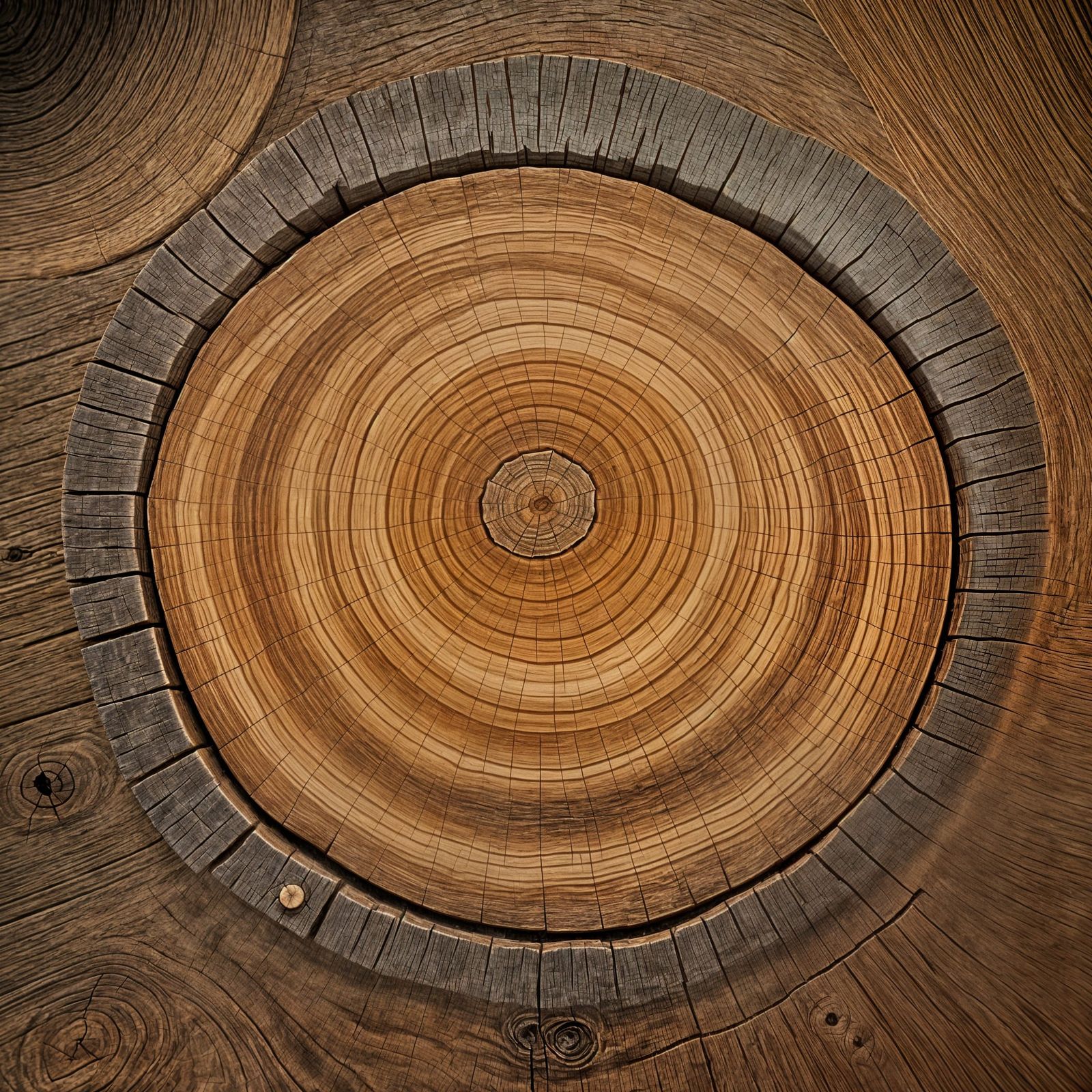 Earthy Tree Ring Art in Macro Detail
