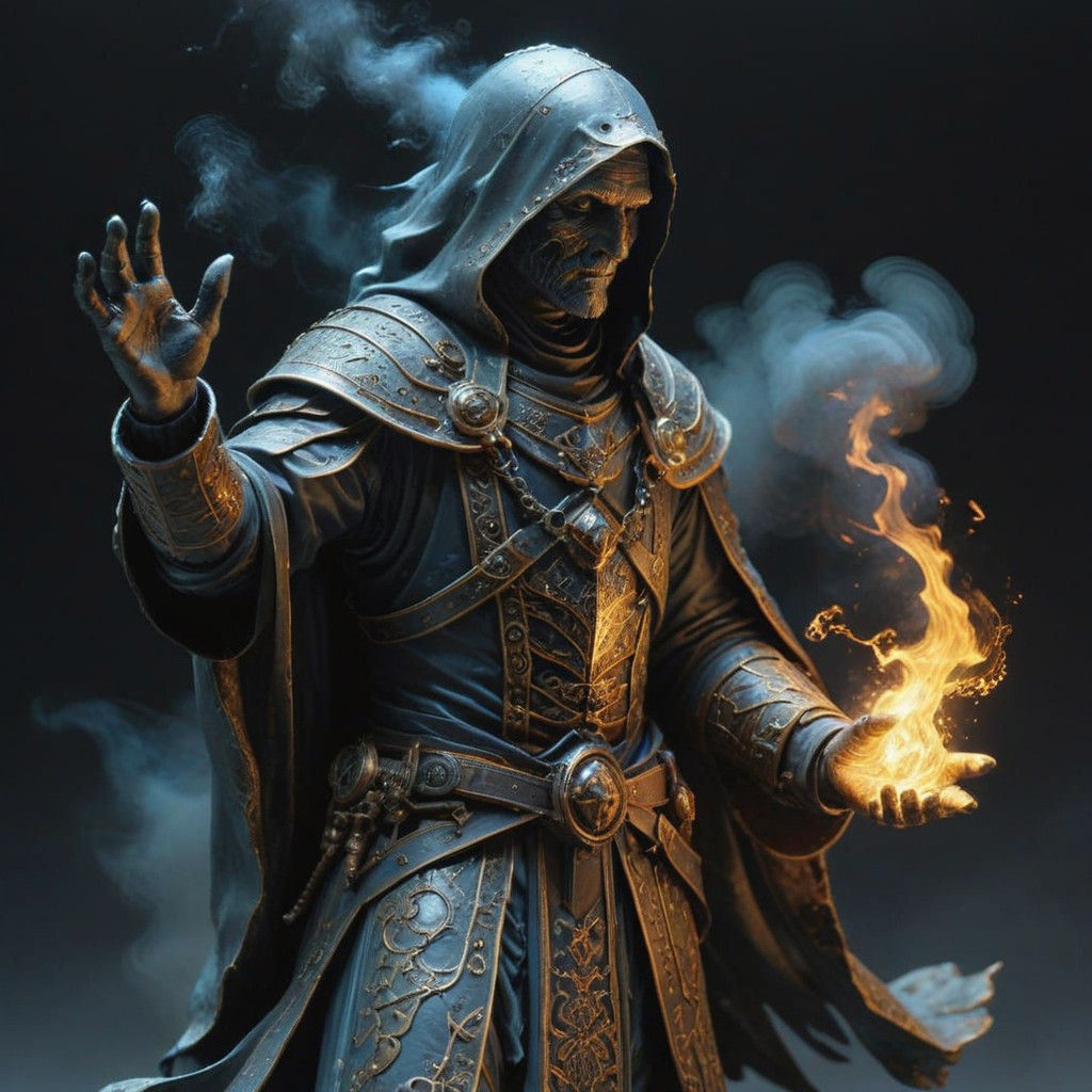 Surreal Fantasy Cleric Endures Blazing Inferno in Dark, Acid...