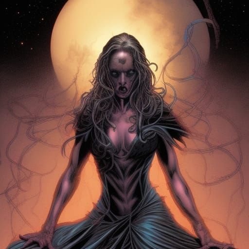 Night Hag Illustration in Comic Book Style