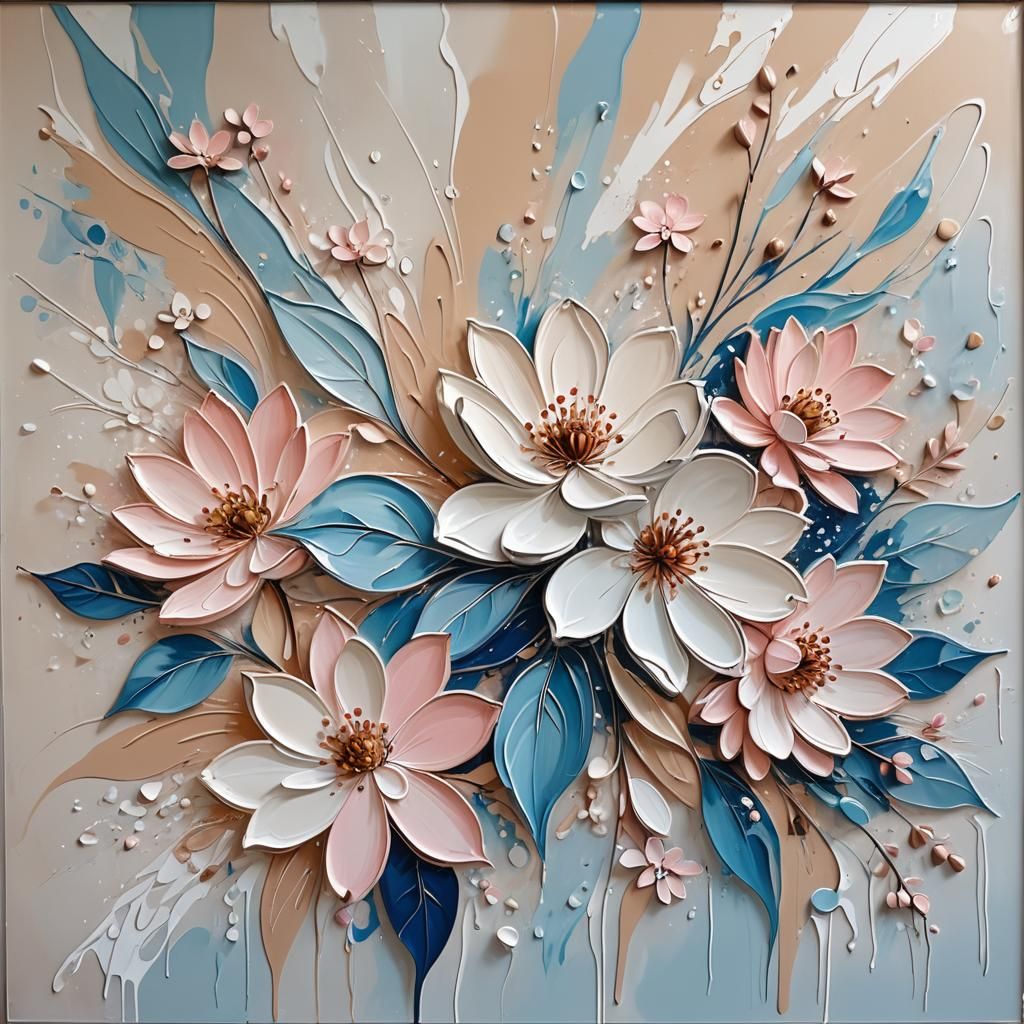 Modern Glass Fresco in Pastel Colors