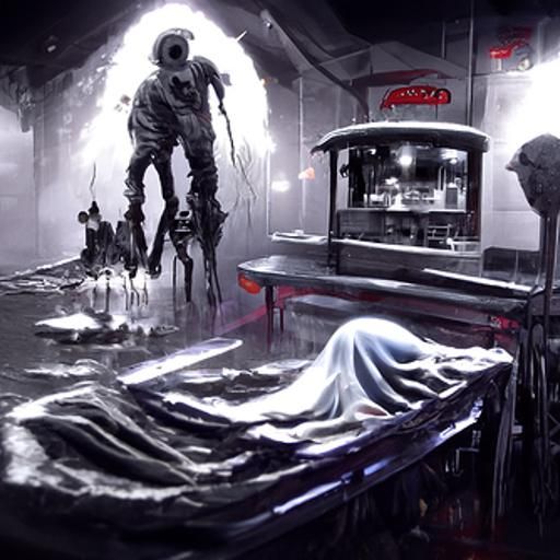 Haunted Diner in the Style of Doré