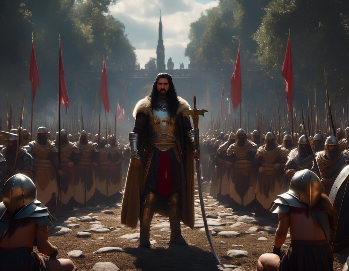 Young Barbarian Warrior Portrait in Dark Fantasy Style