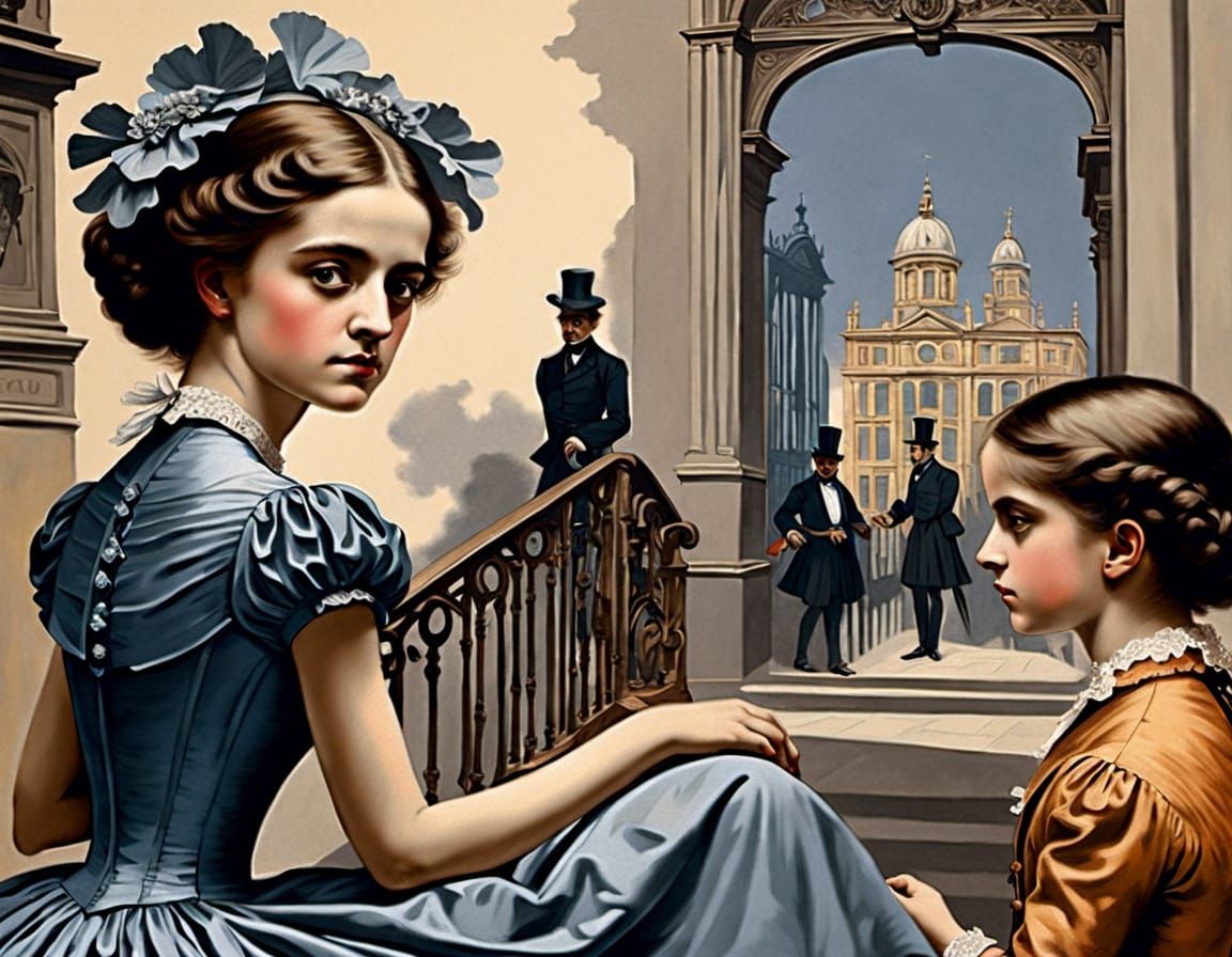 Impressionist Oil Painting of Car with Windshield Message