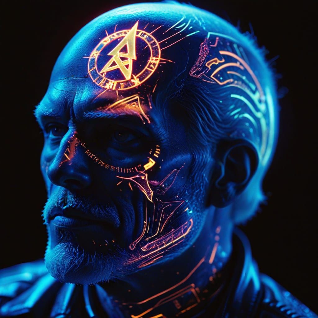 Neon-Lit Biker Necropixie in Hyperdetailed Scrimshaw Style