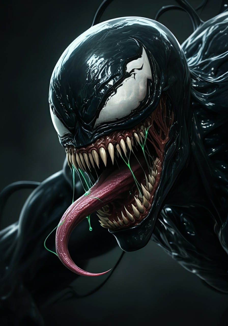 Ethereal Dark Symbiote Erupts from Shadows