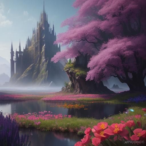 Translucent Flower: Detailed Matte Painting in Unreal Engine