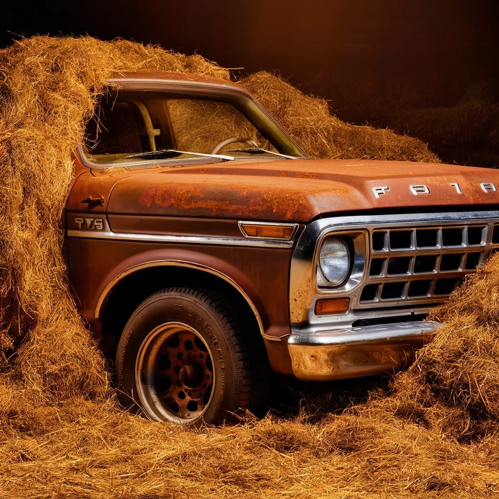 Weathered Ford F150 in Golden Hay