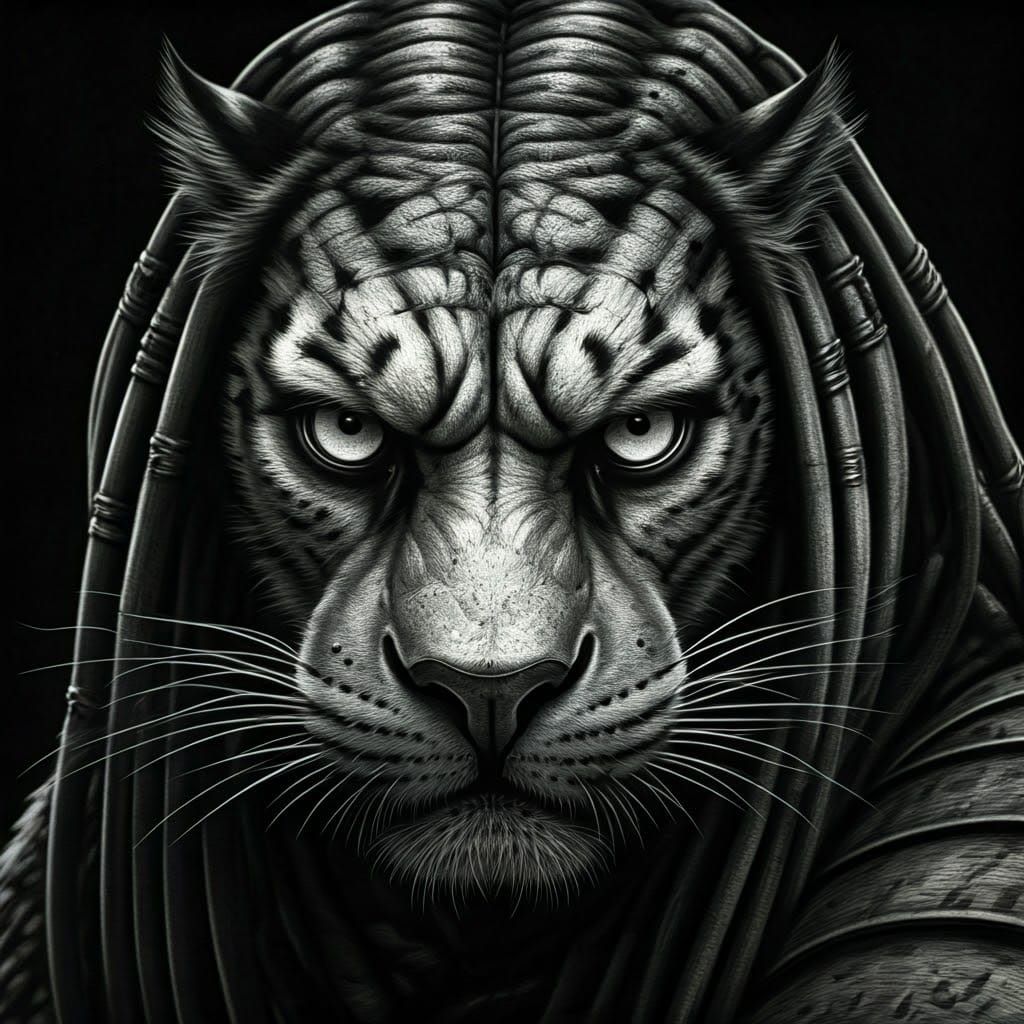 Hyperdetailed Pencil Portrait of a Predator
