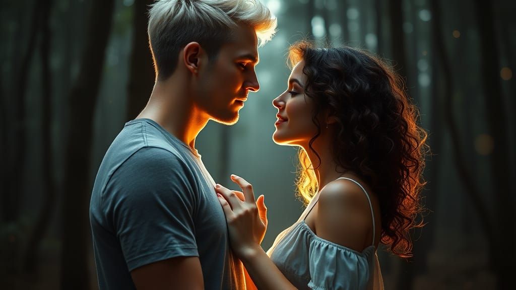 Enchanted Forest: A Photorealistic Portrait of Lovers