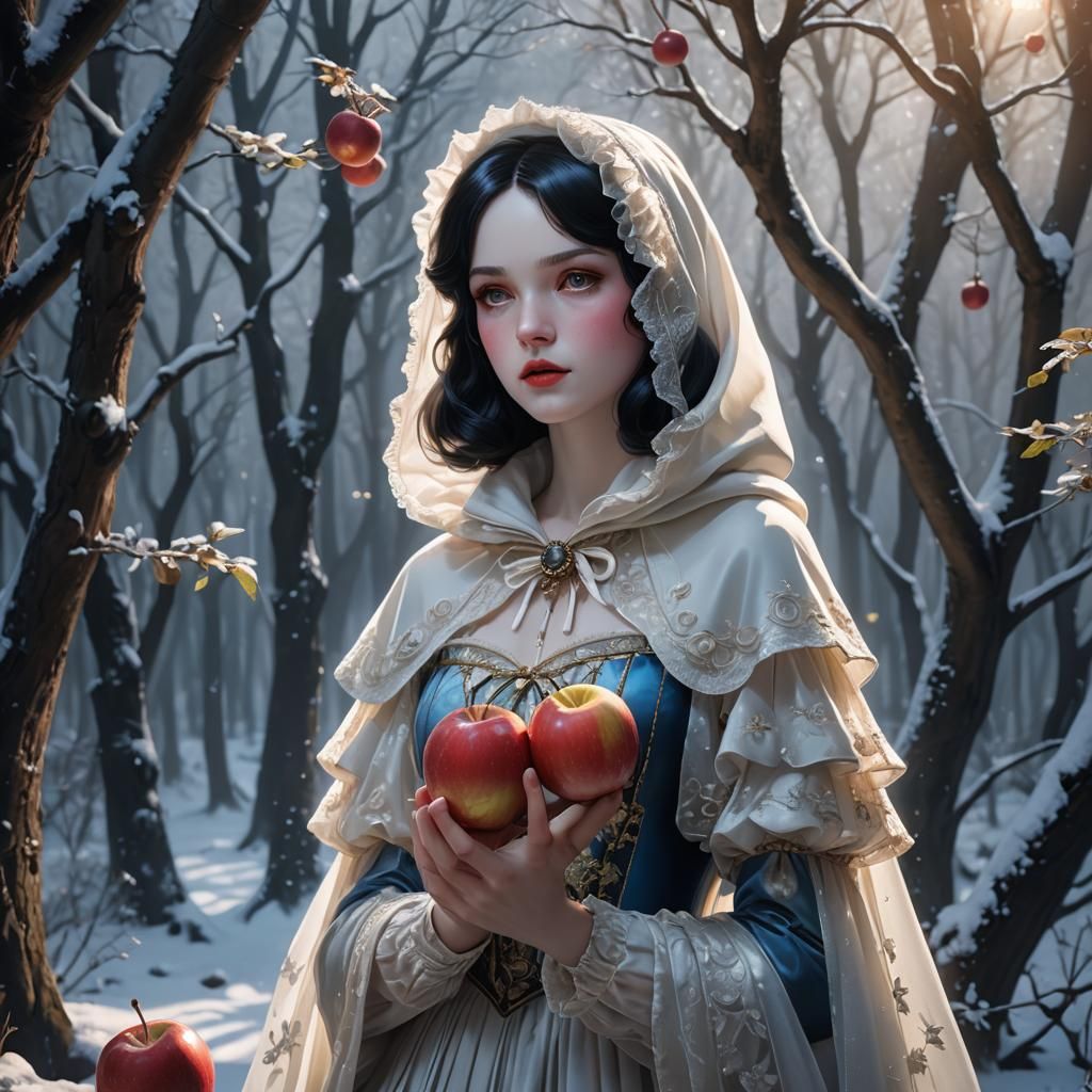 Snow White in Victorian Gown: Anime Art