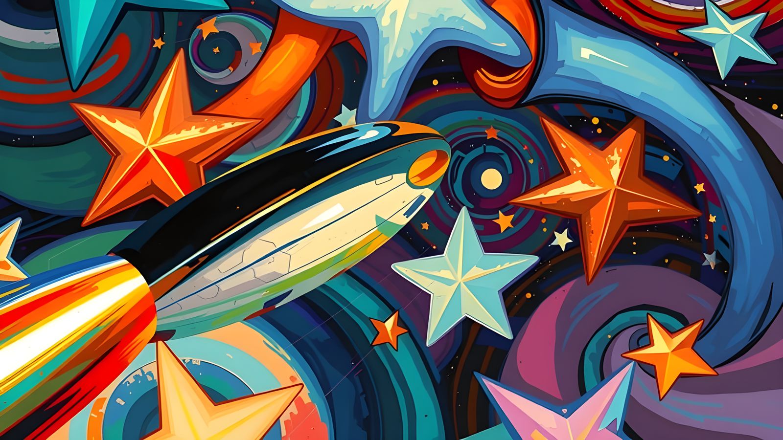 Surreal Vortex of Glowing Plasma and Stars in Thick Impasto ...