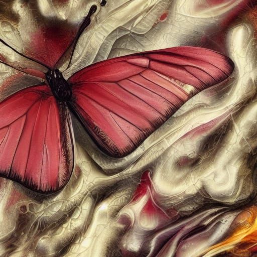 Vibrant Butterfly Wings in Charcoal and Amber