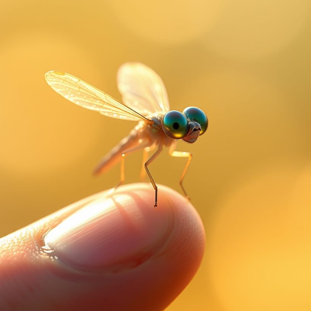 Whimsical Dragonfly Creature in Hyper-Realistic Style