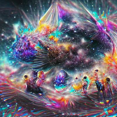 Cosmic Big Bang: Holographic Astral Illustration