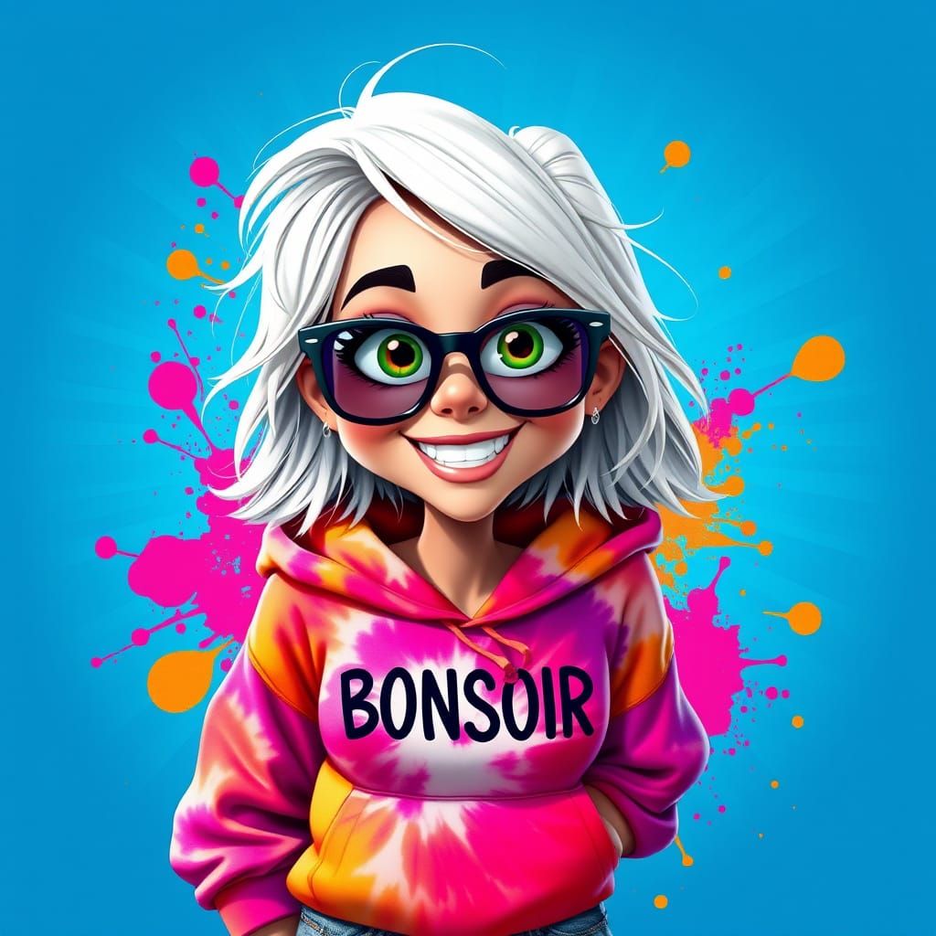 Whimsical Woman in Vibrant 3D Pixar-Style