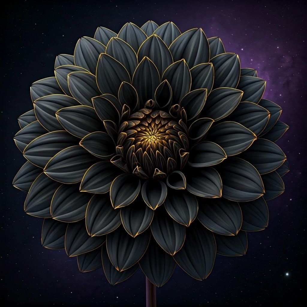 Galactic Dahlia Flower in a Surreal Style