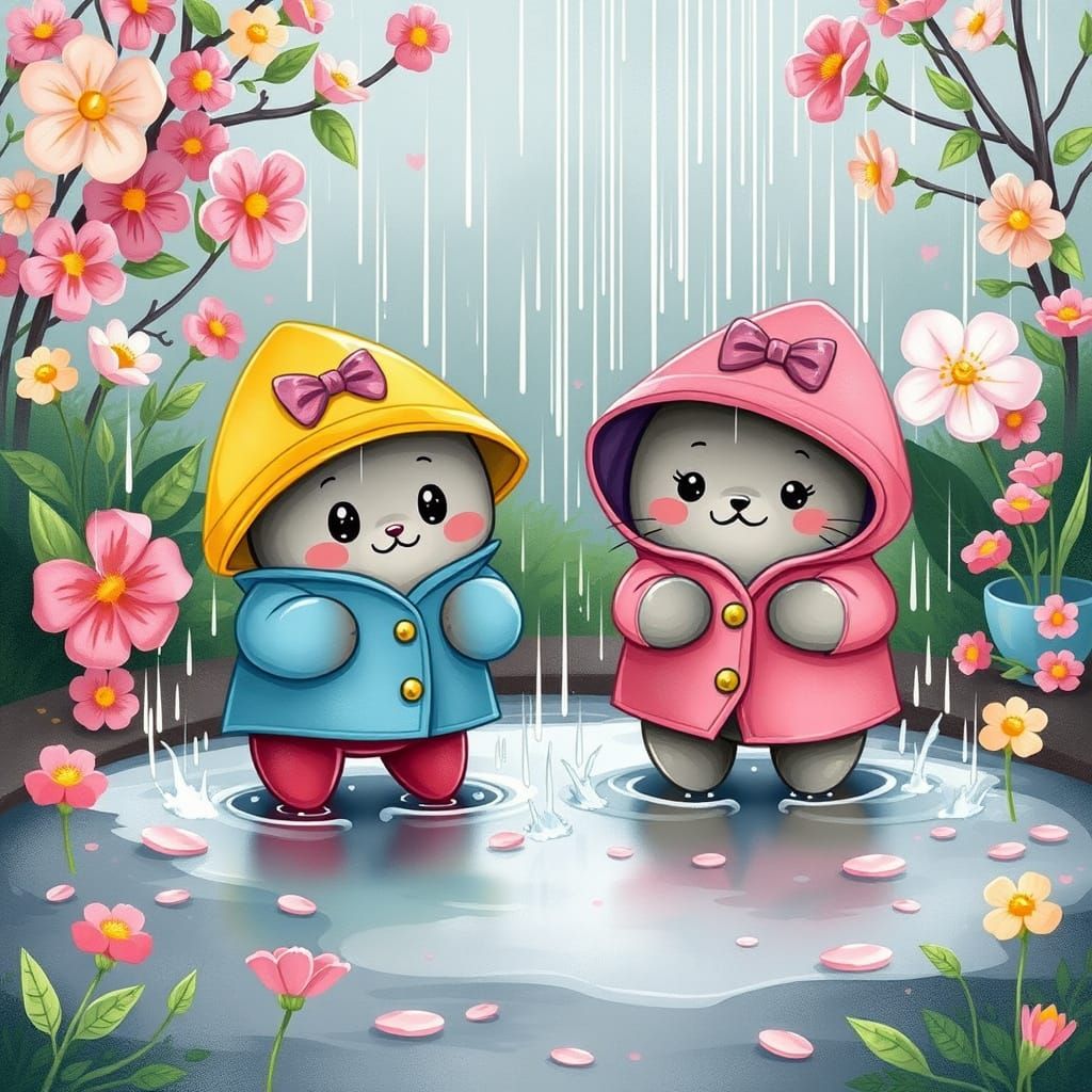 Kirby and Pusheen Rainy Day Adventure