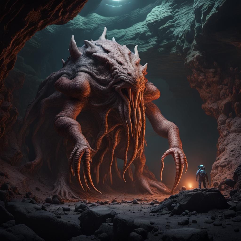 Lovecraftian Space Horror in Detailed Matte Painting