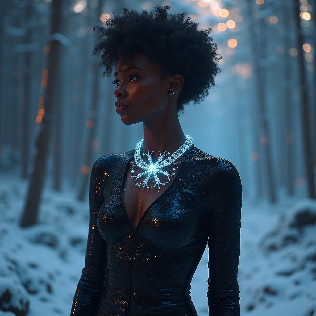 Icy African Woman in Moody Fantasy Art