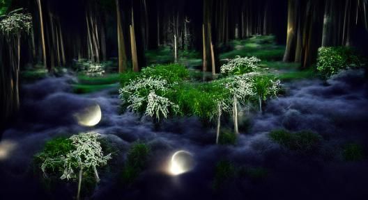 Photorealistic Moonlit Forest Scene