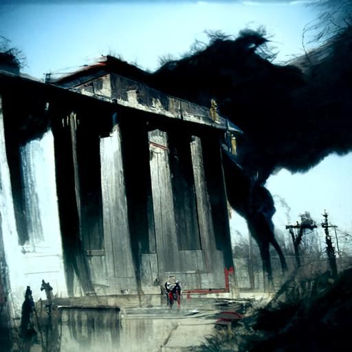 Sinister Parthenon in Gothic Style