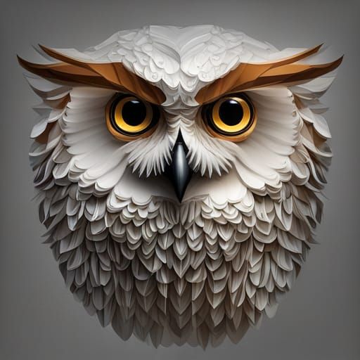 Paper Owl Sculpture Art
