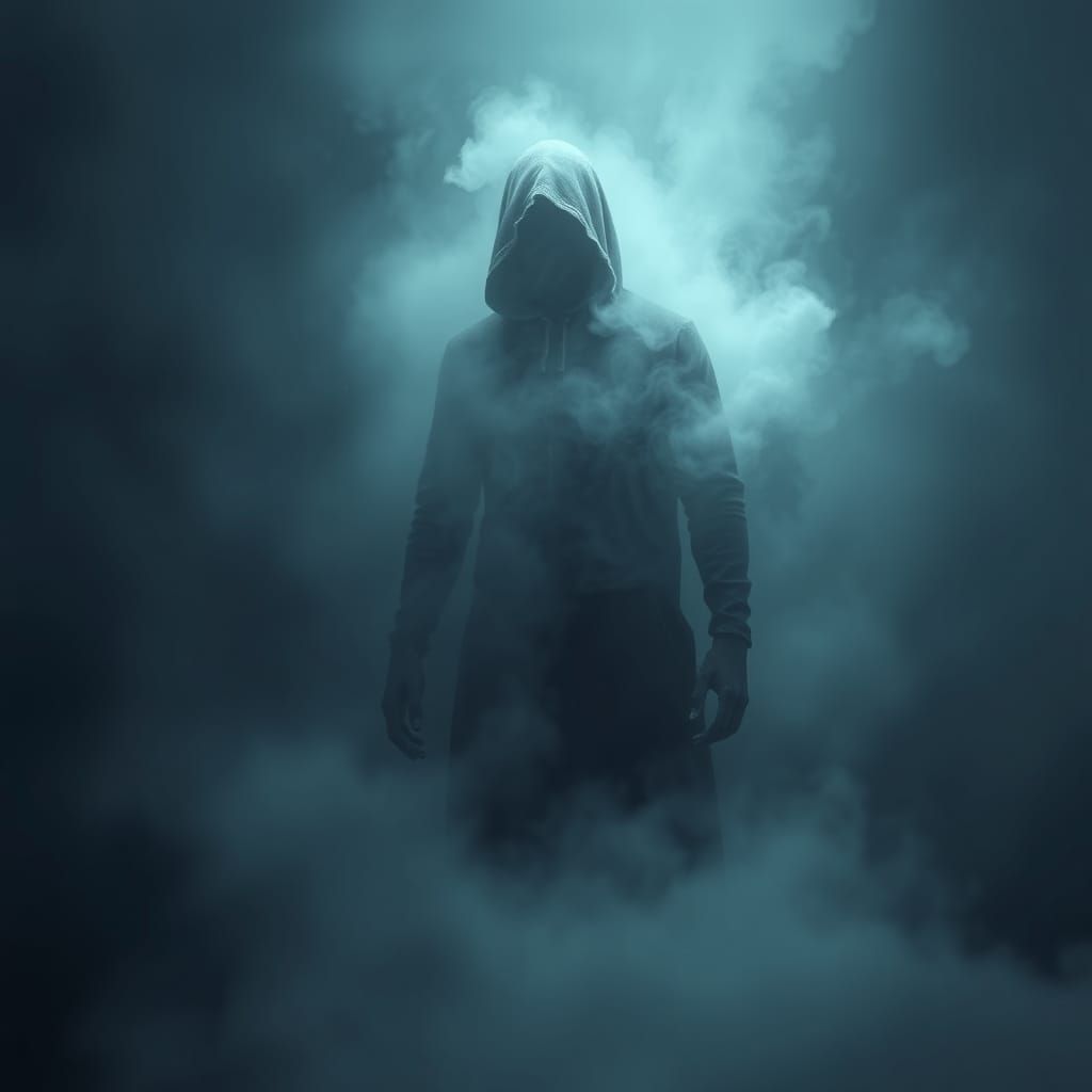 Enigmatic Figure Shrouded in Mist in Dreamlike Digital Art
