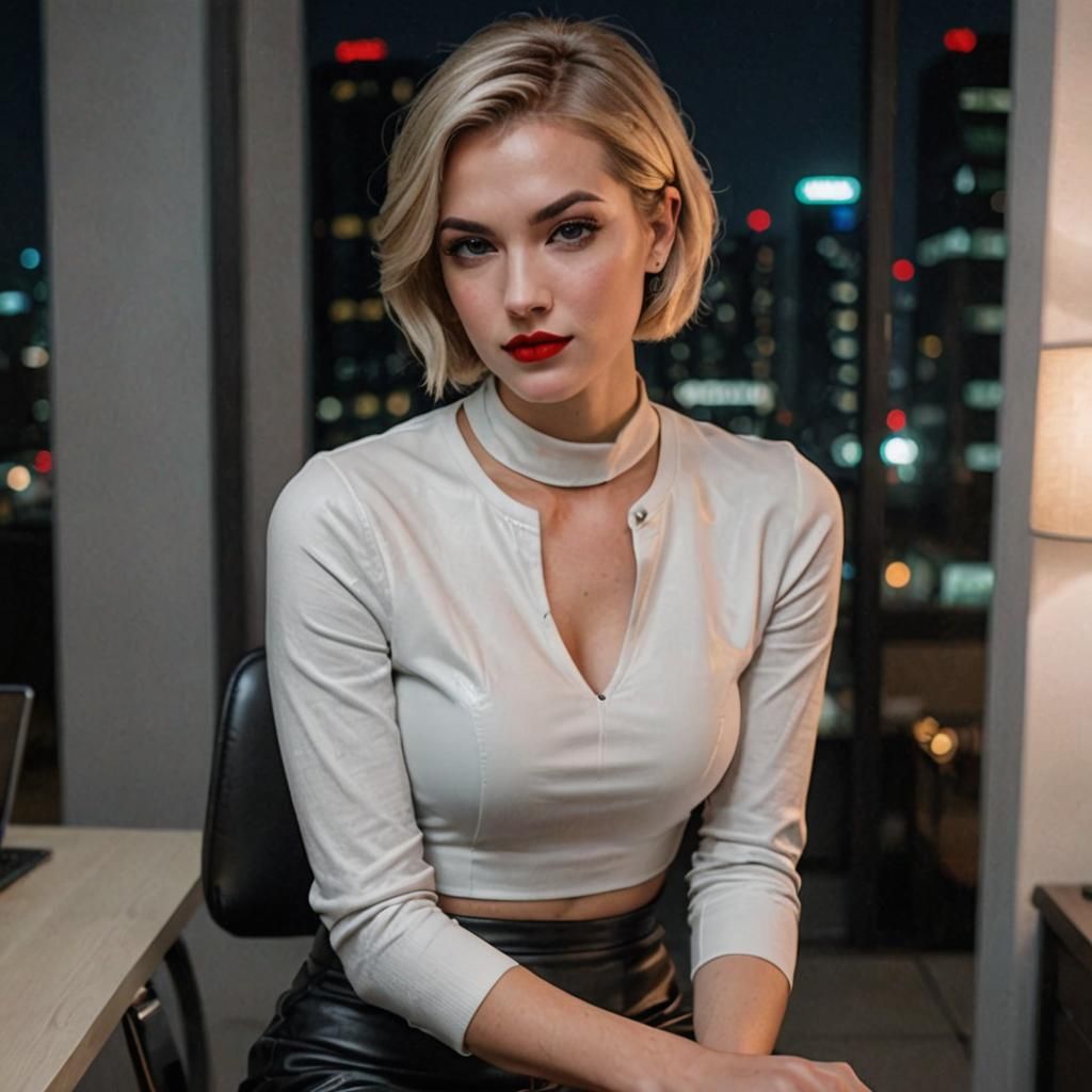 Realistic Portrait of a Woman in Office