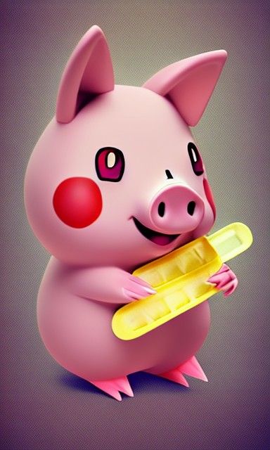 Cute Piggy Enjoying an Ice Lolly