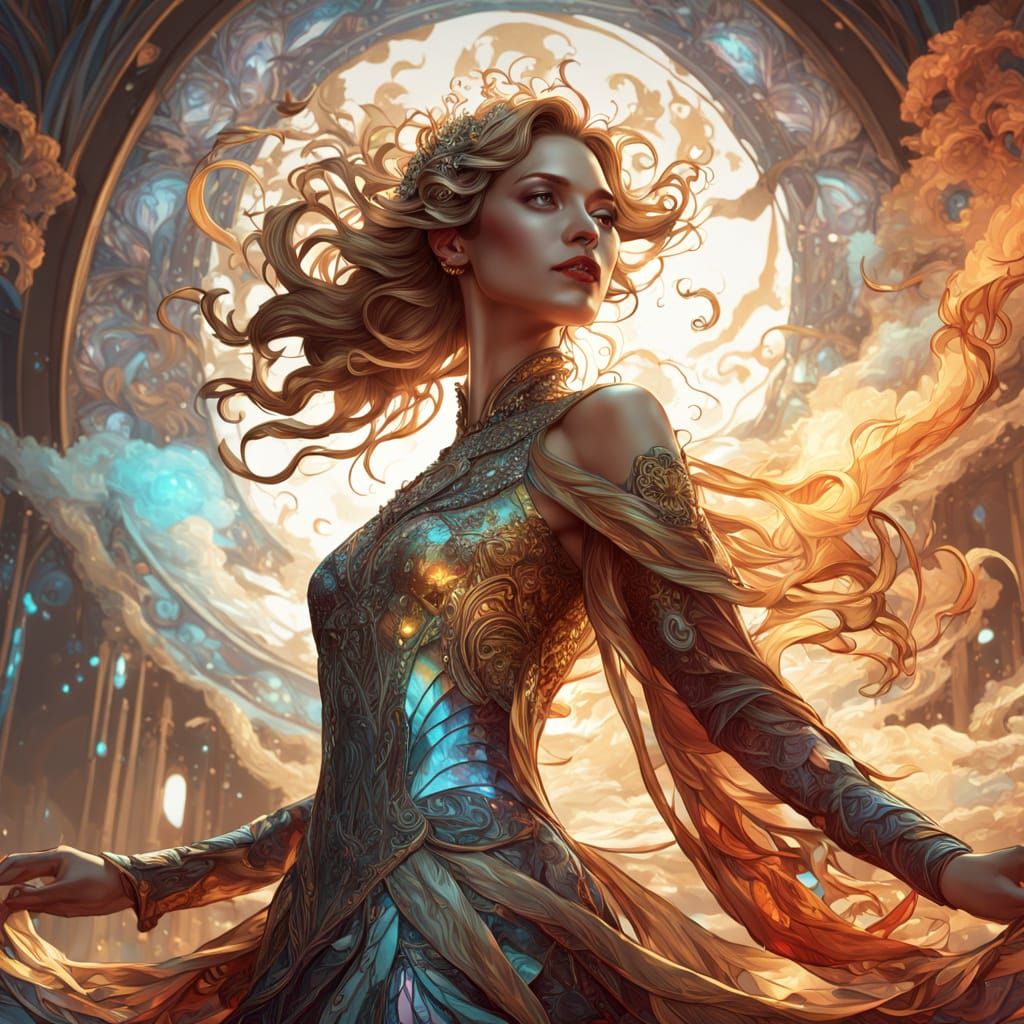 Luminous Goddess in Ethereal Watercolors