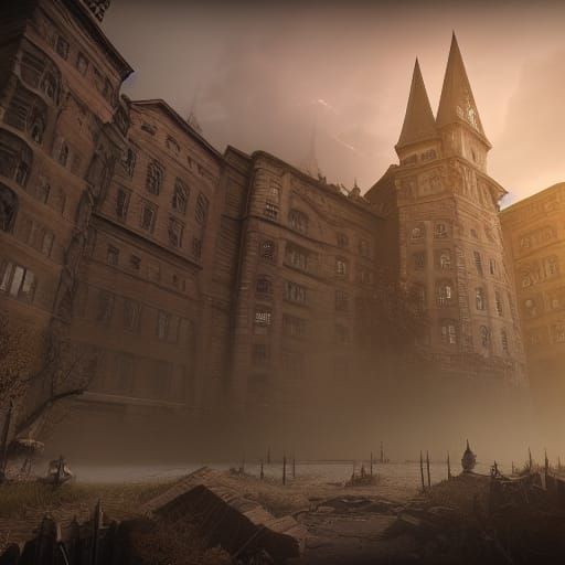 Fantastical Insanity Asylum: Detailed Matte Painting