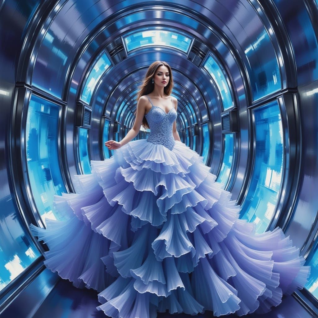 Sleeping Beauty Awakens in Futuristic Chamber