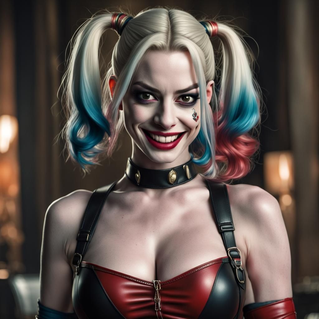 anne hathaway  Harley Quinn evil smile