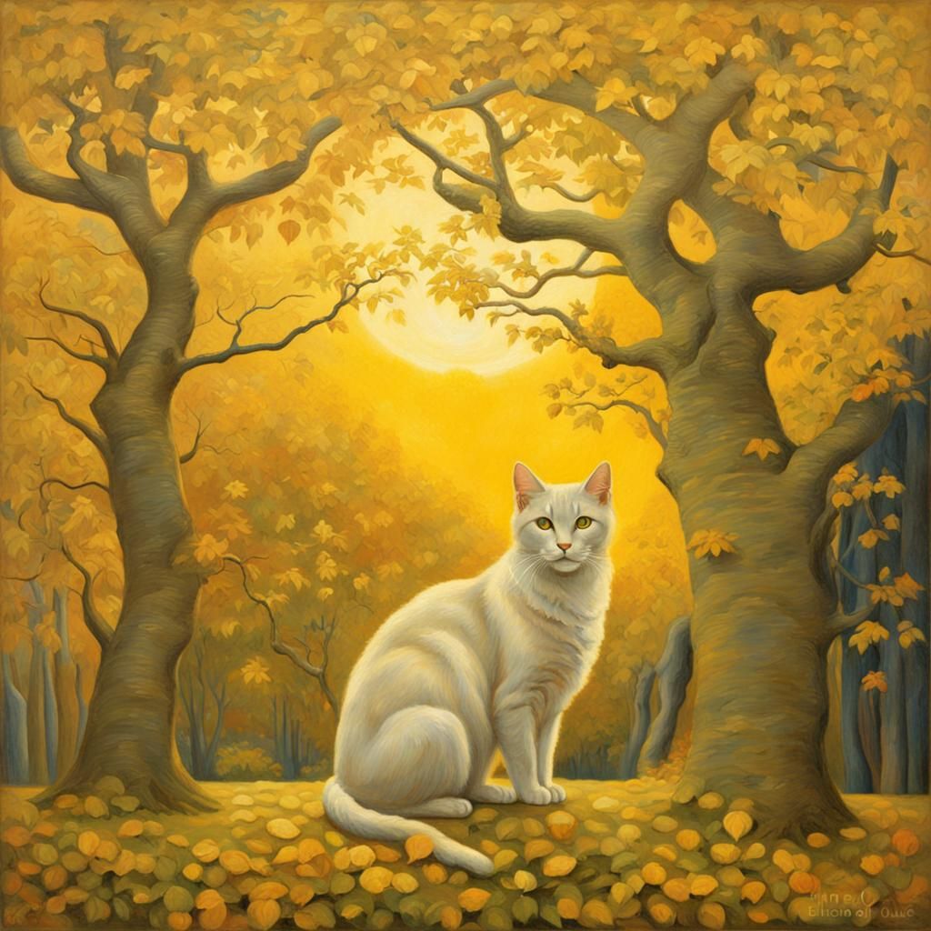 Yellow Cat in a Yellow World: Pre-Raphaelite Painting