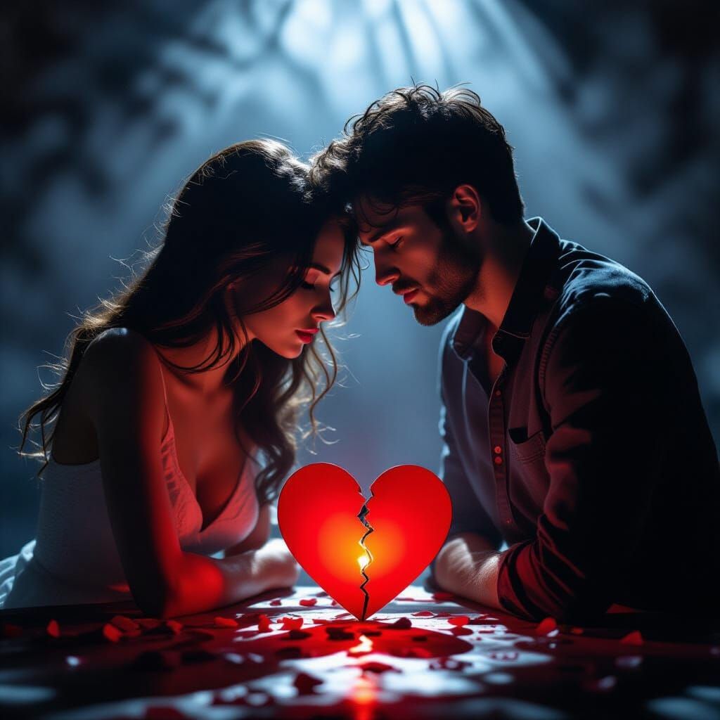 Broken Heart in Dramatic Light: Lost Love's Sadness