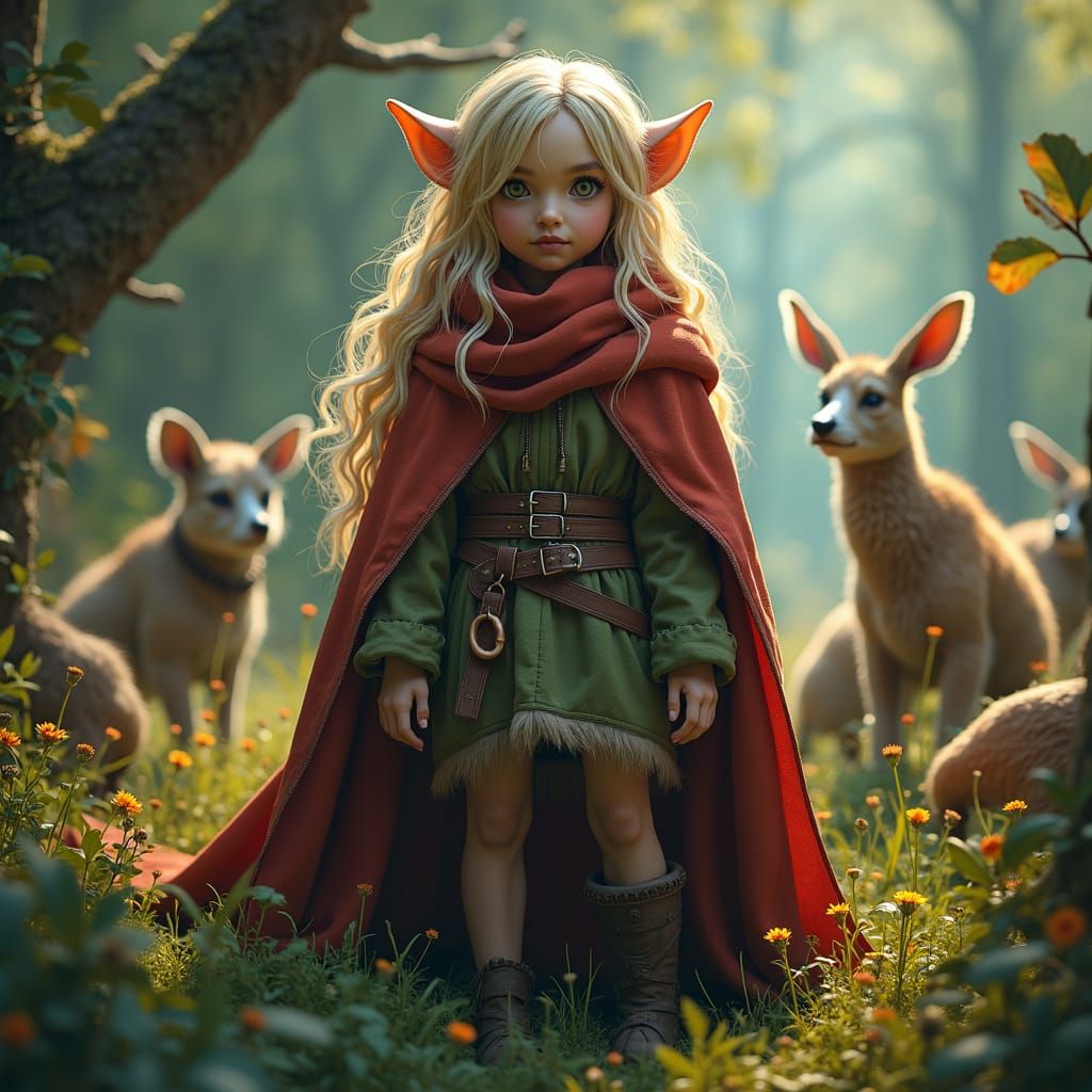 Halfling Ranger in Lush Environment, Fantasy Art