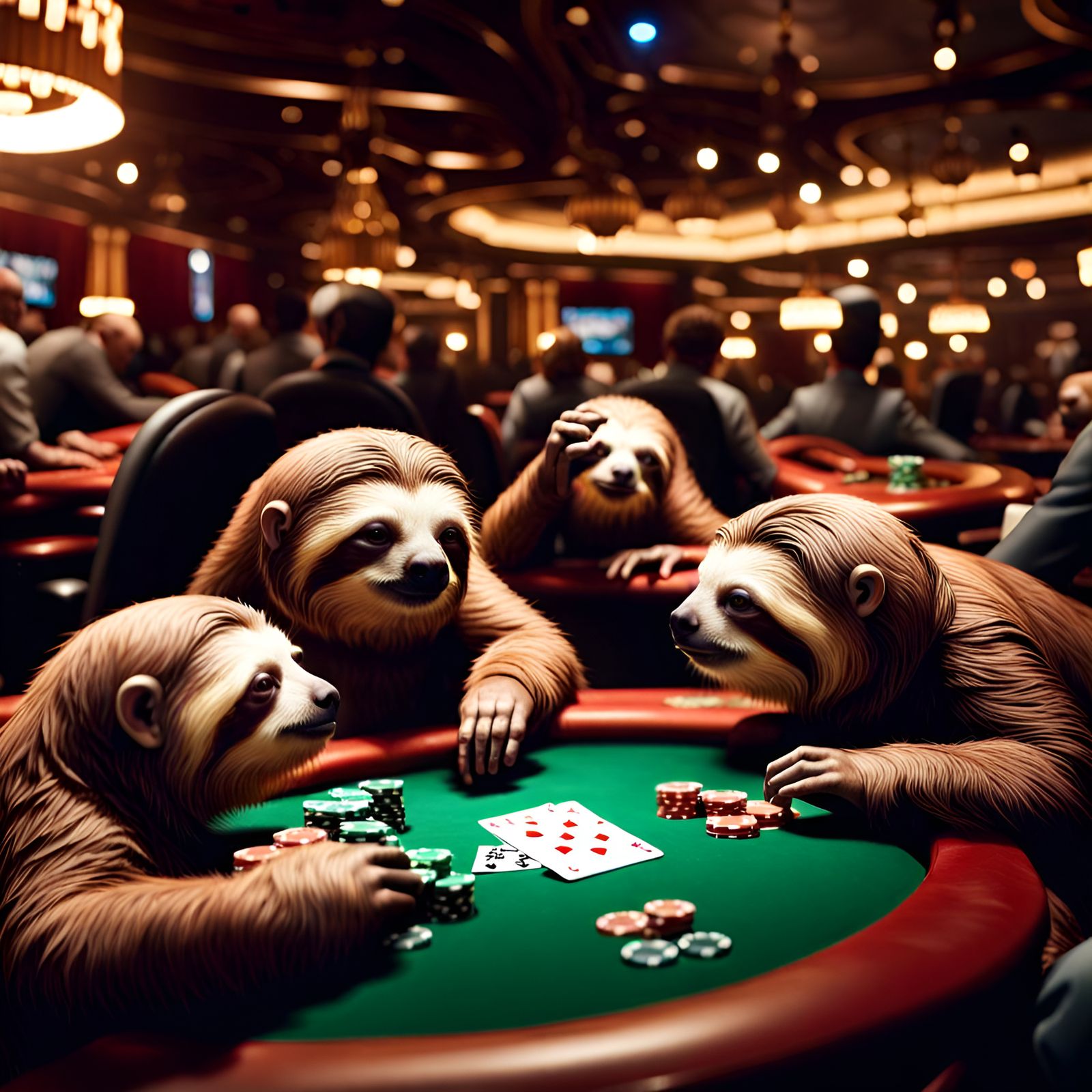 Sloths Playing Poker (Continued)