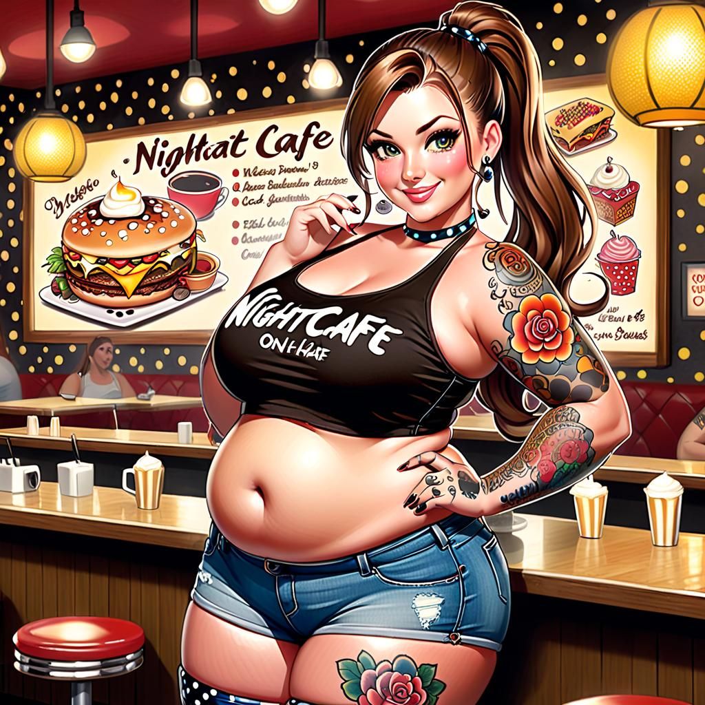 Plus Size Woman in Polka Dot Bikini