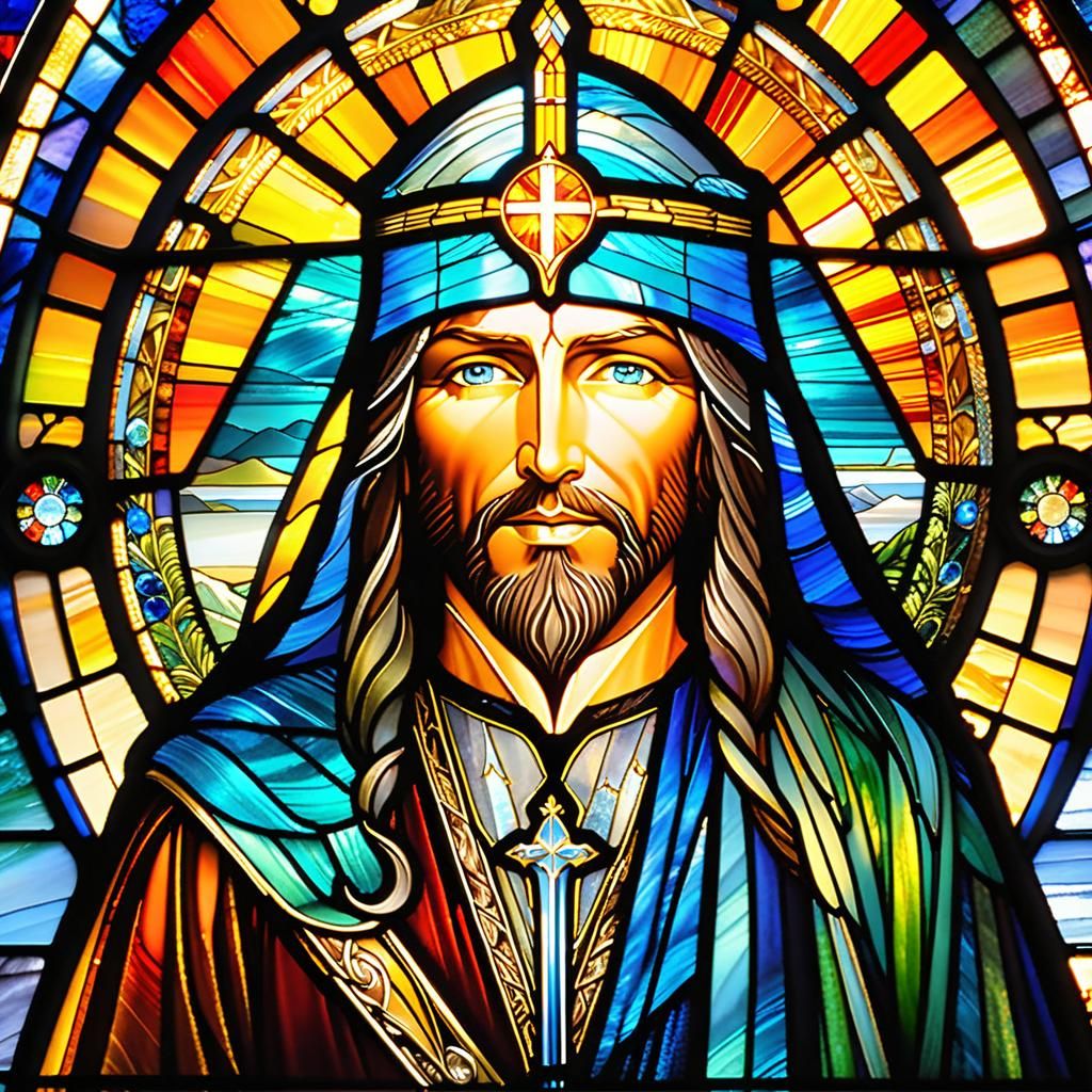 King Aragorn Stained Glass Window in Church