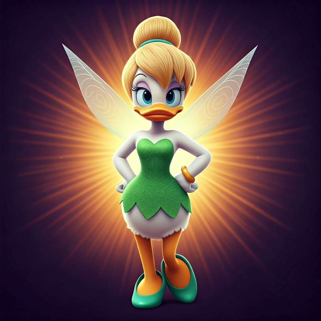 Pixar Disney Concept Art of Daisy Duck as Tinkerbell