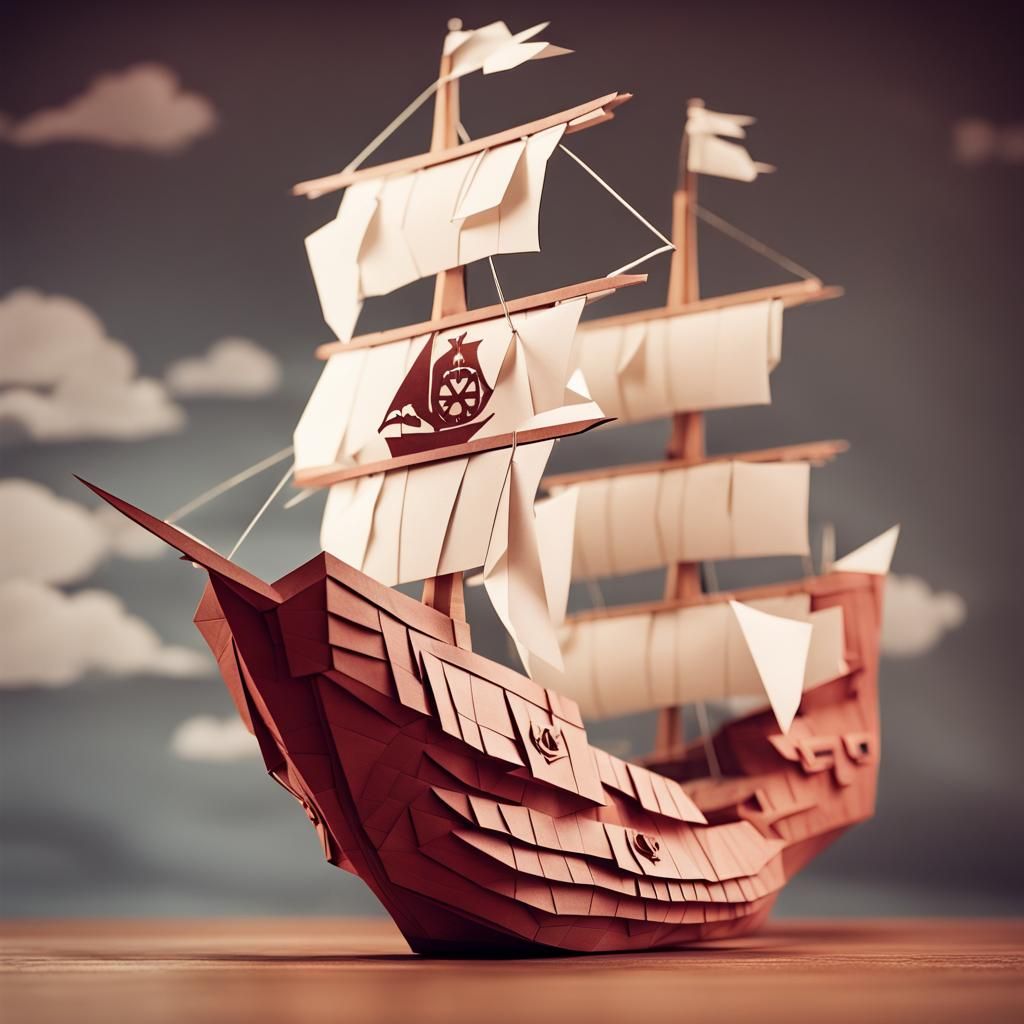 Origami Pirate Ship Inspired by Poland