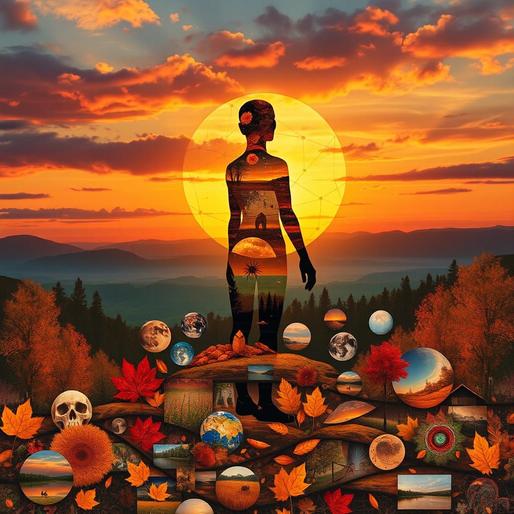 Mesmerizing Fall Paper Collage Art in 8K