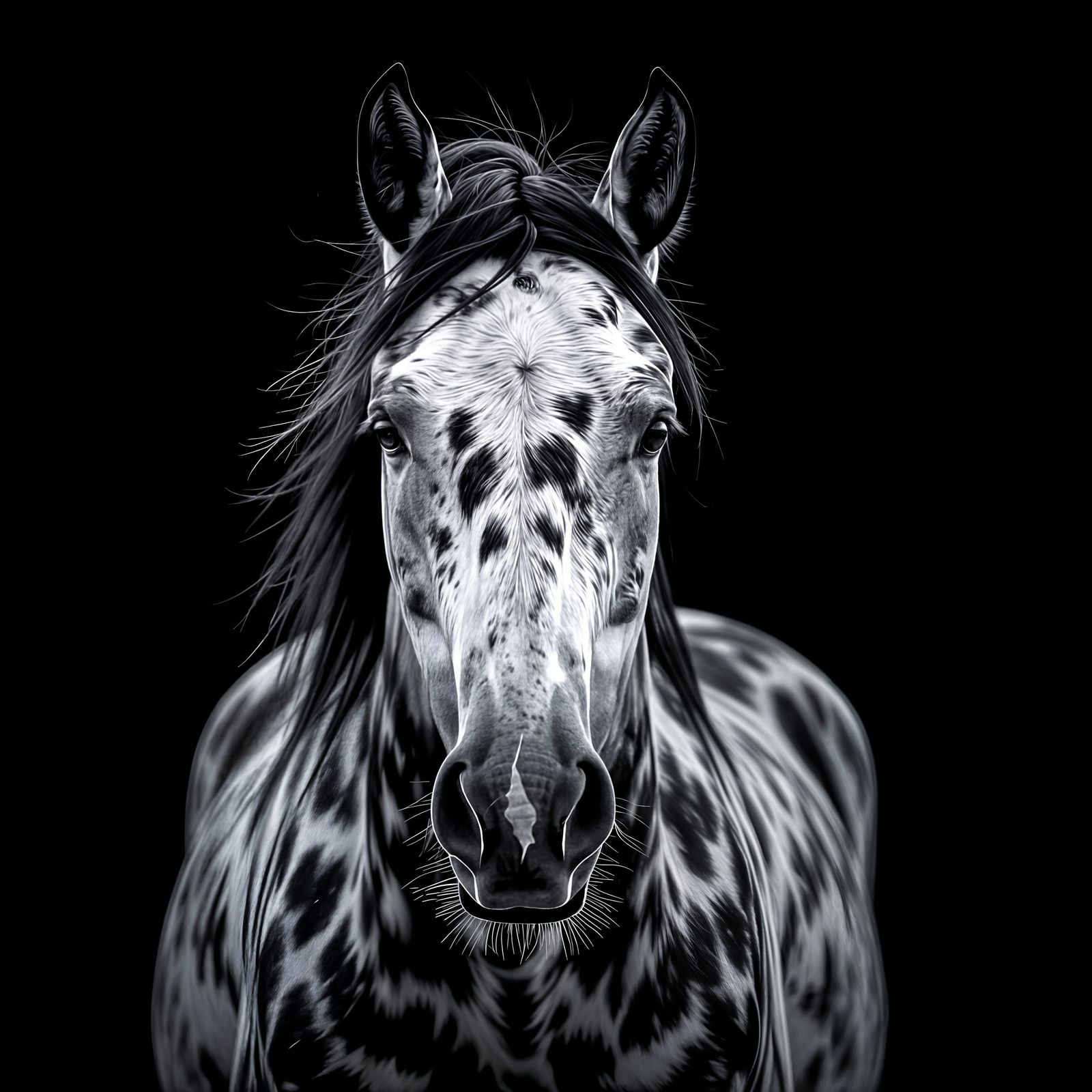 Hyperrealistic Horse Portrait in Studio Lighting