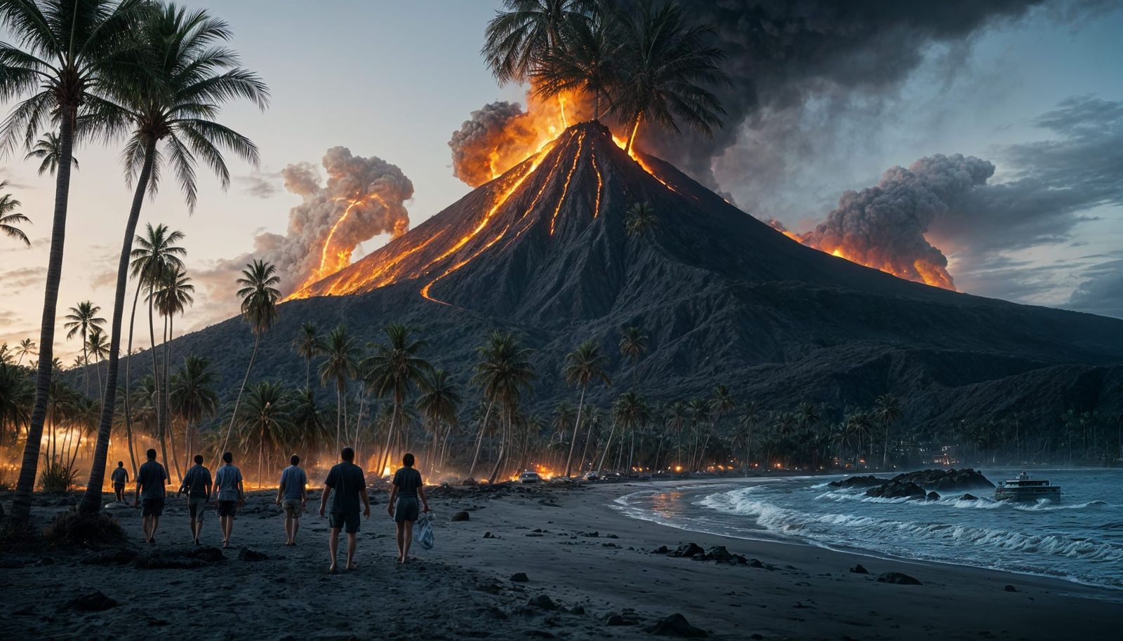 Surreal Palm Tree Beach Apocalypse